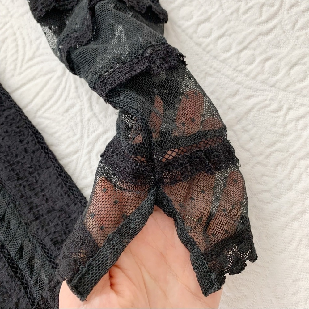 ISABEL MARANT Quena Plumeti Embroidered Long Sleeve Blouse, Black - Picture 7 of 10